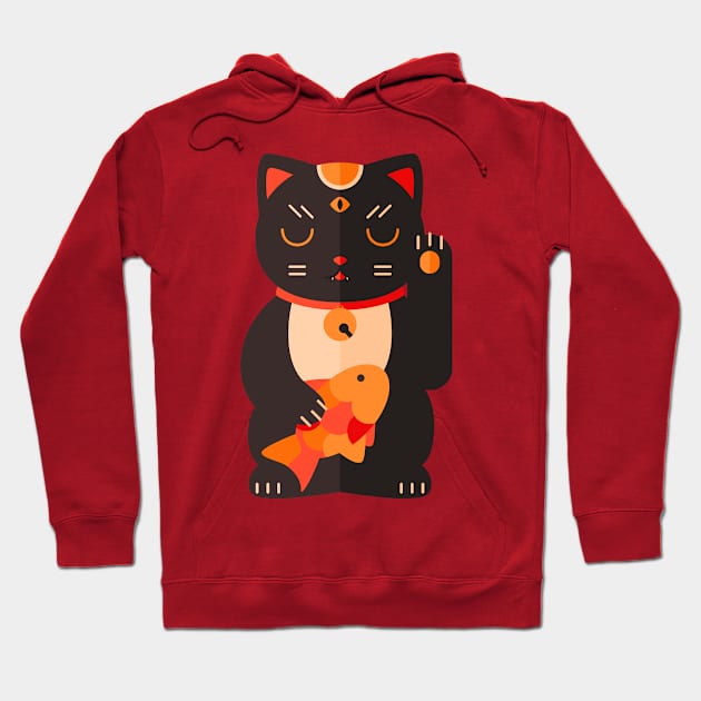 Beckoning Cat Hoodie by BadOdds